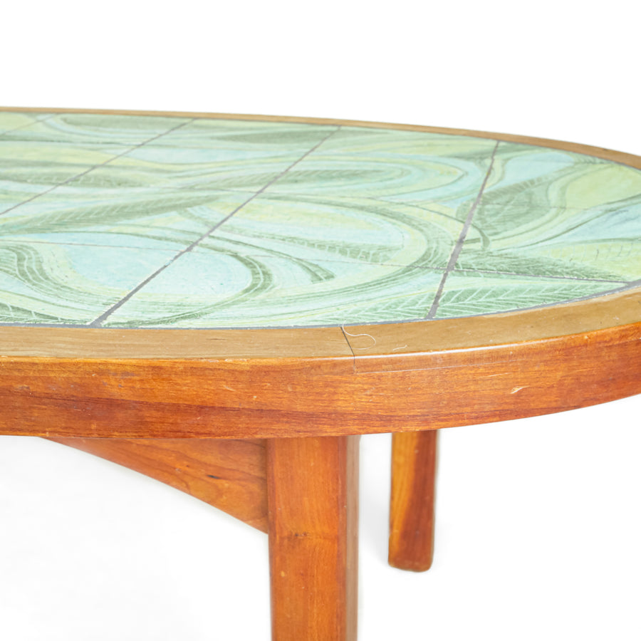 HARLANDER Vintage Tile Top Coffee Table Leaf Motif