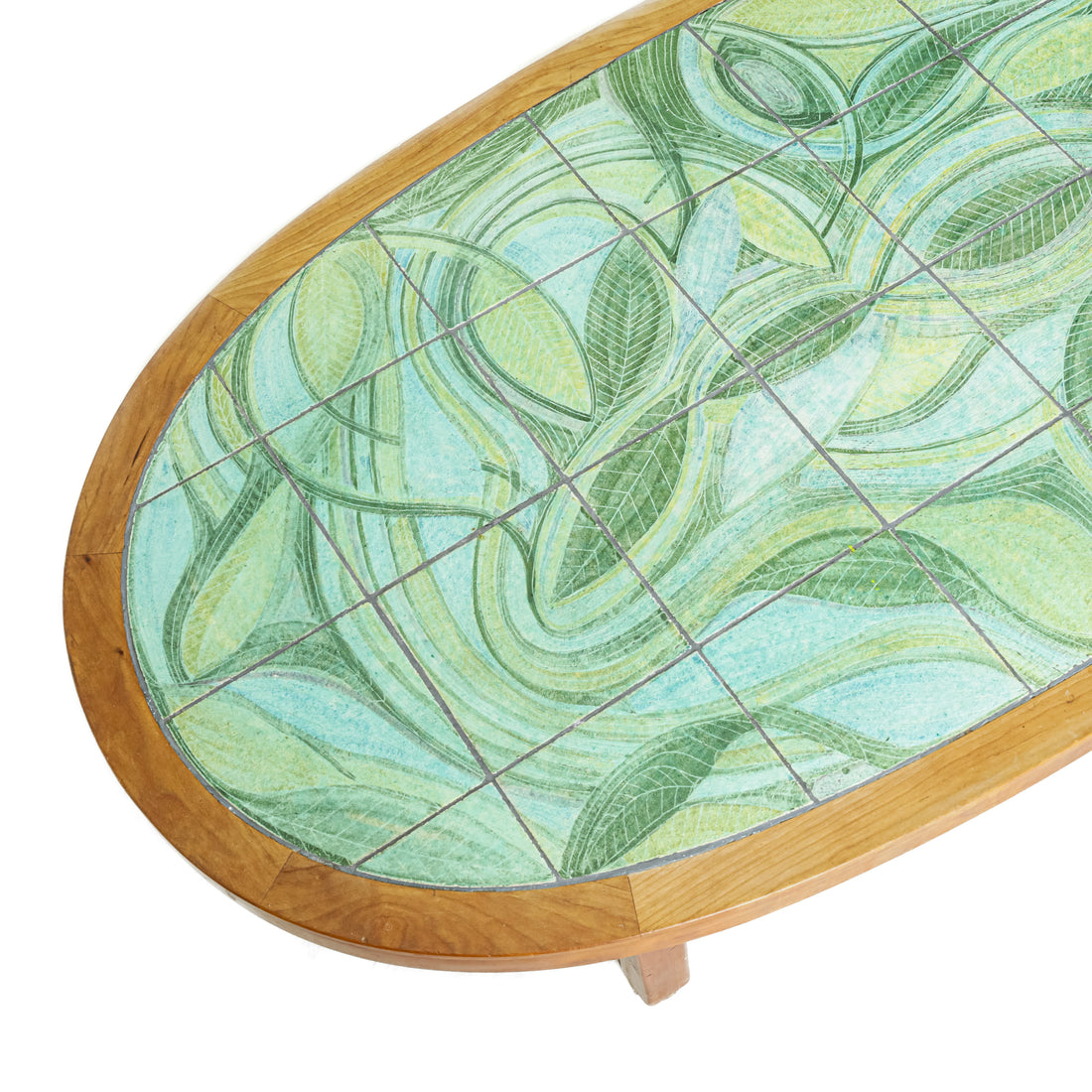 HARLANDER Vintage Tile Top Coffee Table Leaf Motif