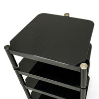 Black Painted Steel & Glass Component Stand