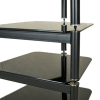 Black Painted Steel & Glass Component Stand