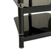 Black Painted Steel & Glass Component Stand