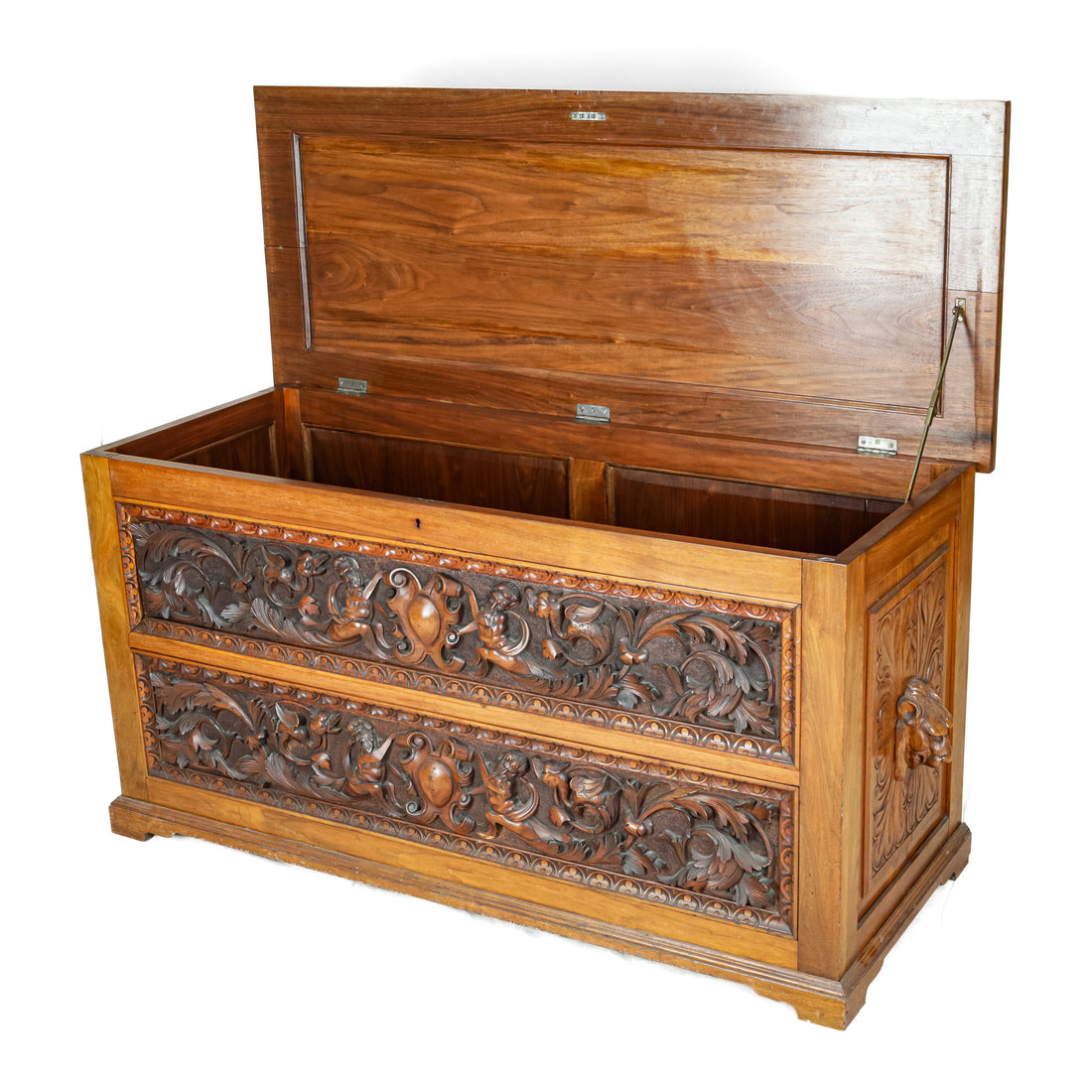 Vintage Carved Cherry Chest With Drawer