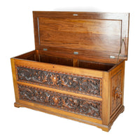 Vintage Carved Cherry Chest With Drawer