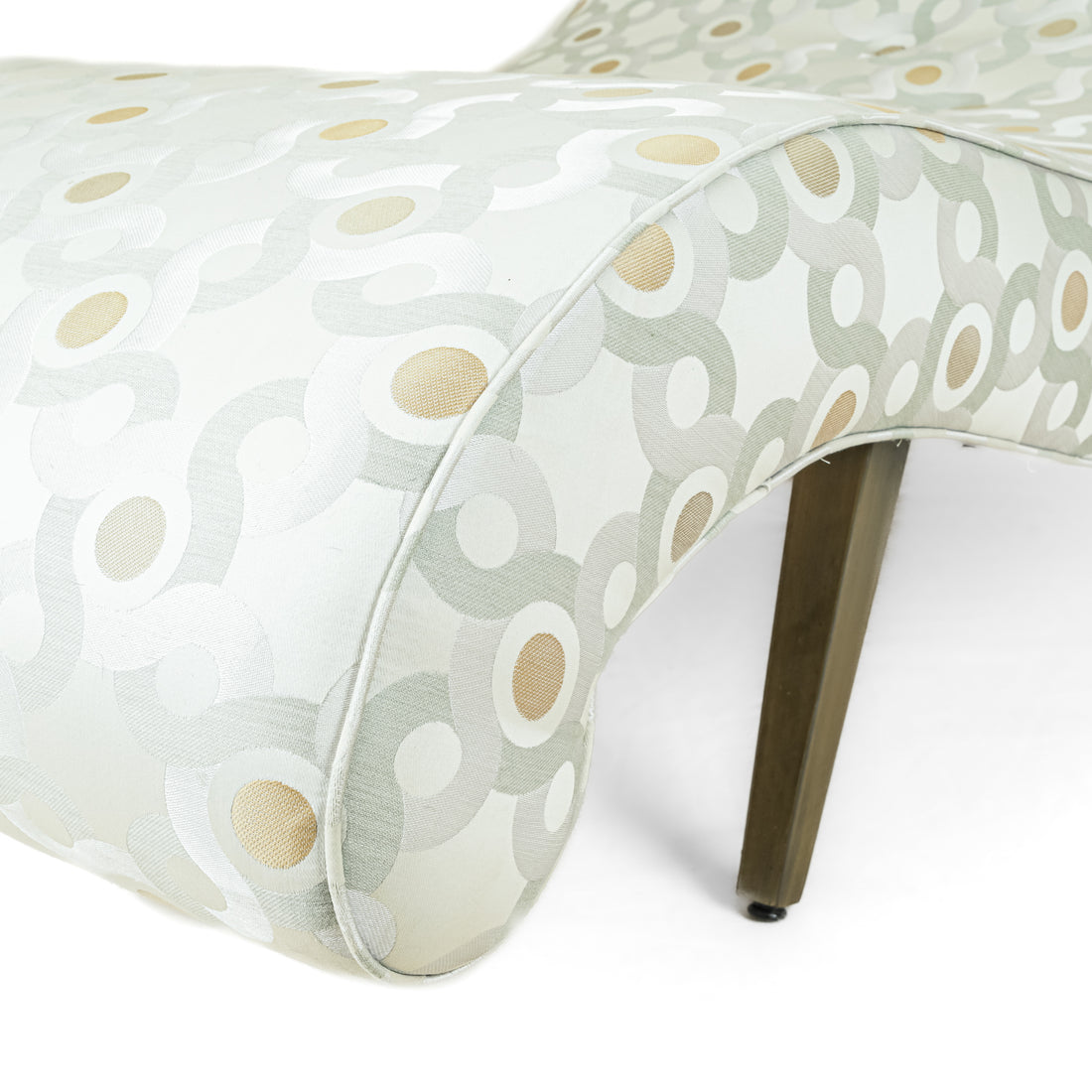 Modern Chaise Longue Grey & Tan Upholstery