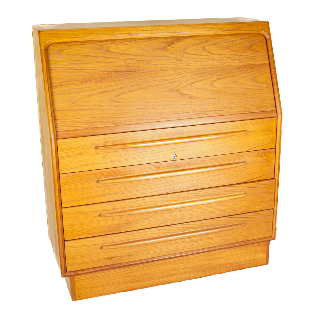 Vintage Teak Roll Top Desk