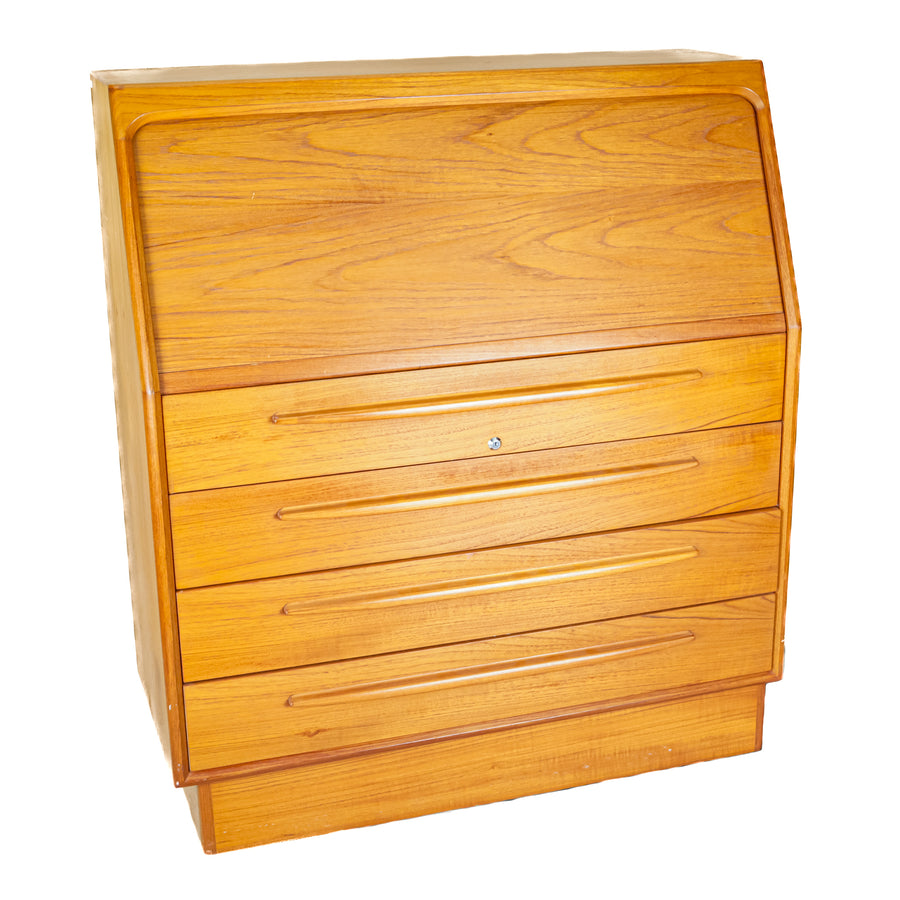 Vintage Teak Roll Top Desk