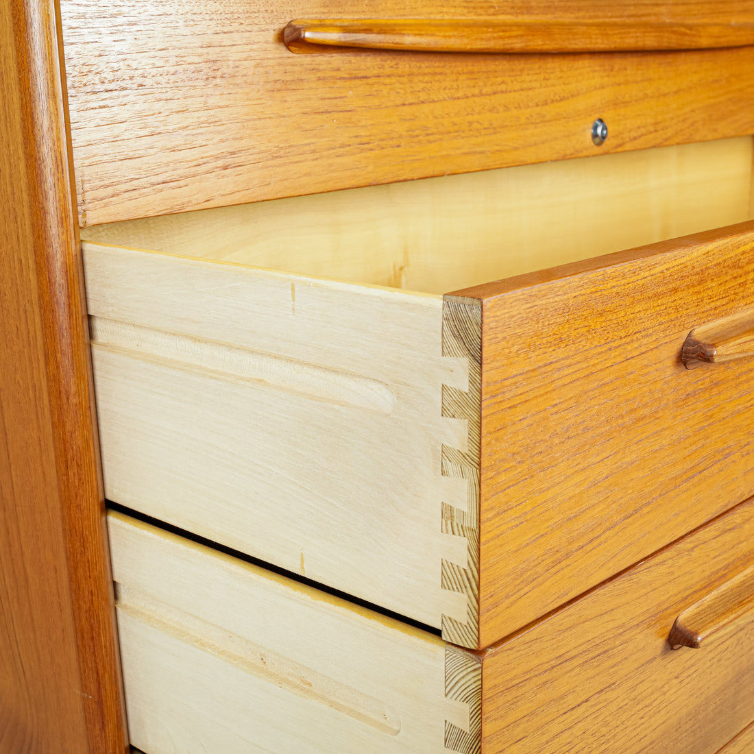 Vintage Teak Roll Top Desk