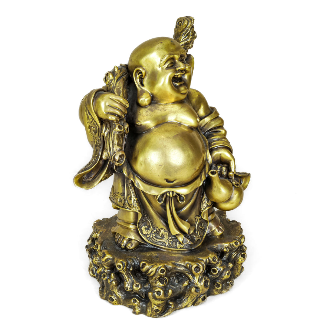 Asian Brass Figure Maitreya Laughing Buddha