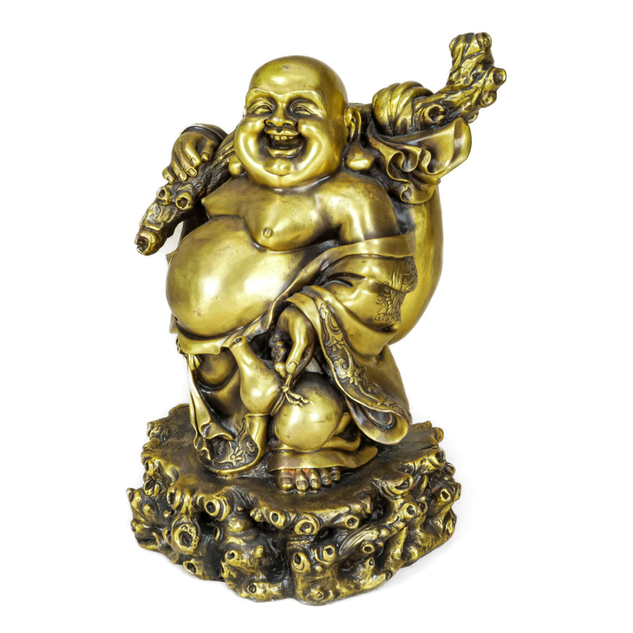 Asian Brass Figure Maitreya Laughing Buddha