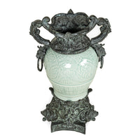SHAW PEZZO Bronze Mounted Celadon Style Vase