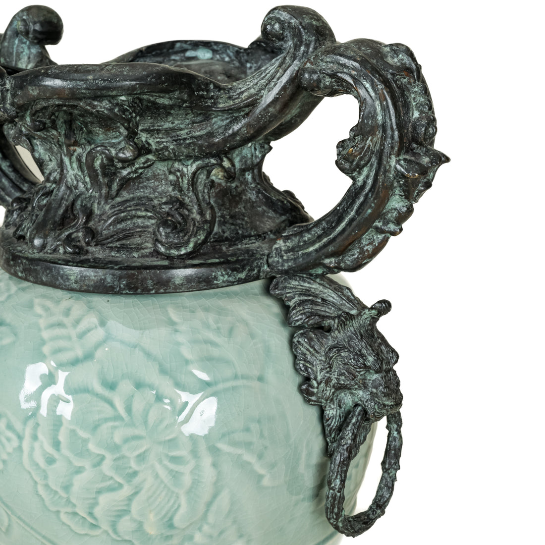 SHAW PEZZO Bronze Mounted Celadon Style Vase
