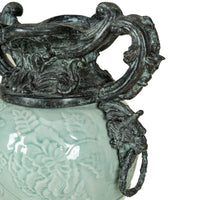 SHAW PEZZO Bronze Mounted Celadon Style Vase
