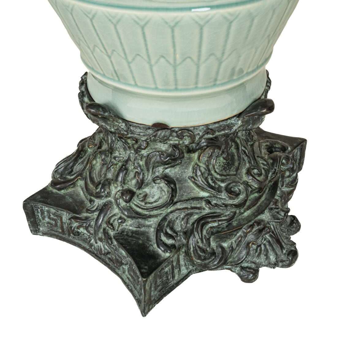 SHAW PEZZO Bronze Mounted Celadon Style Vase