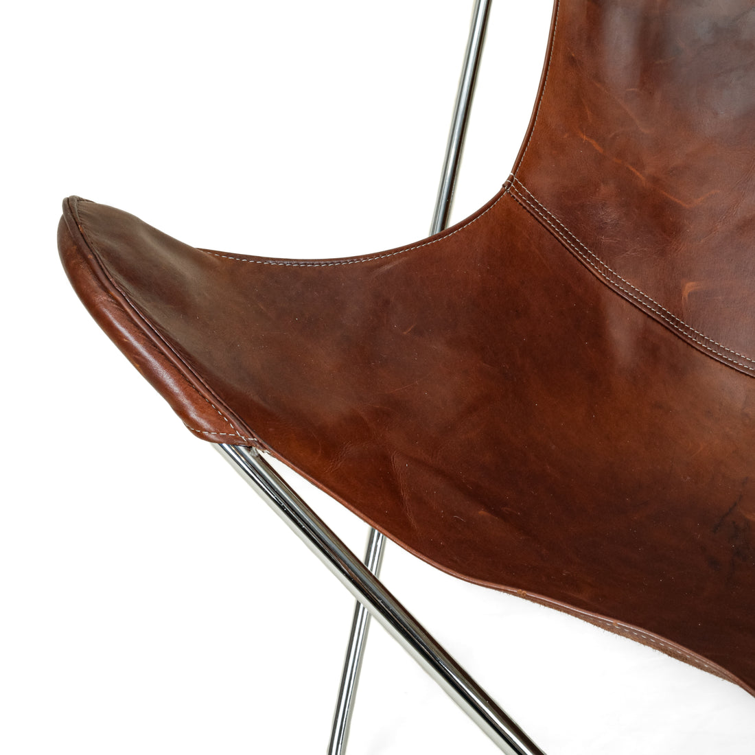 Leather & Chrome Butterfly Chair