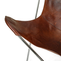 Leather & Chrome Butterfly Chair