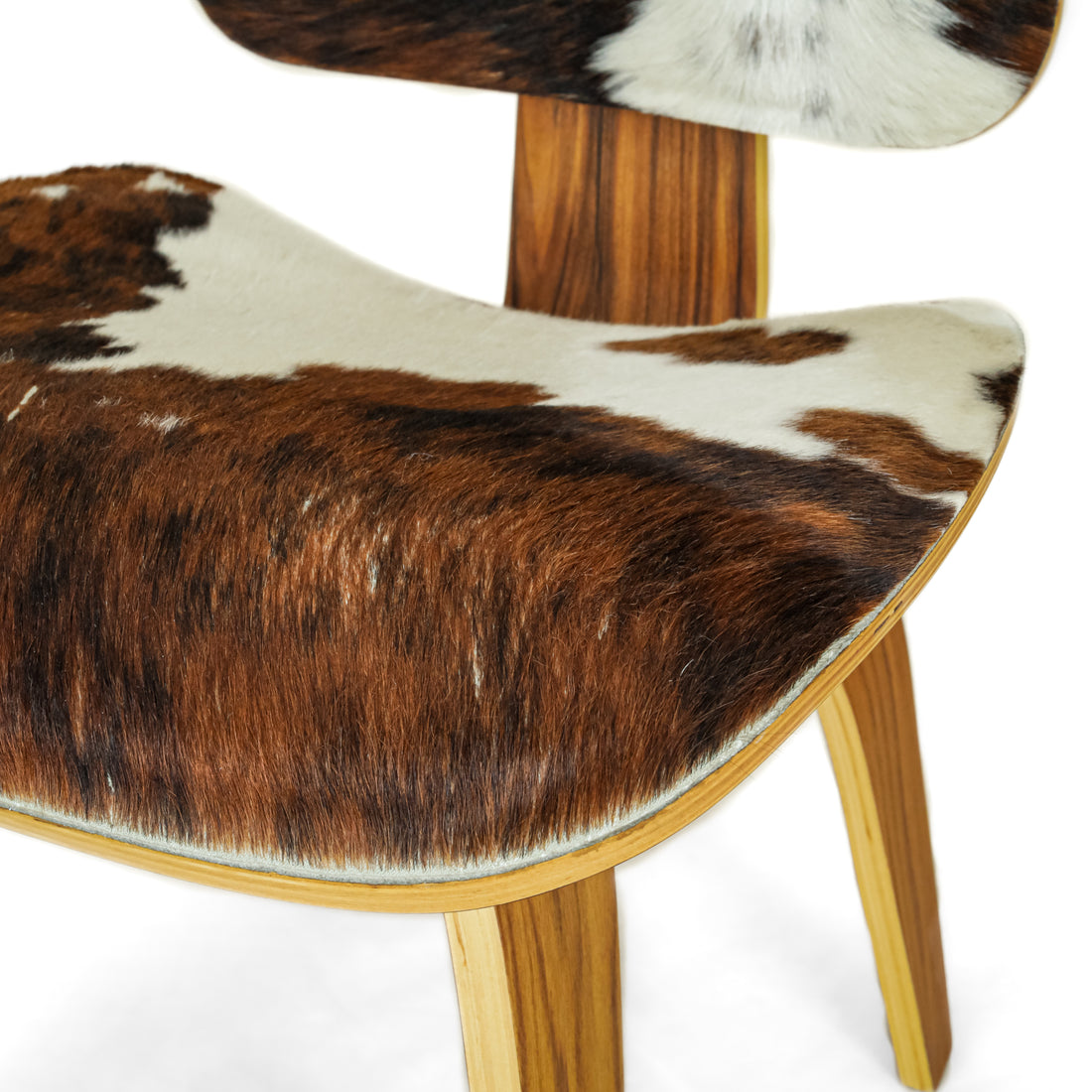 Eames Style Bent Plywood Chair w/Pony Skin