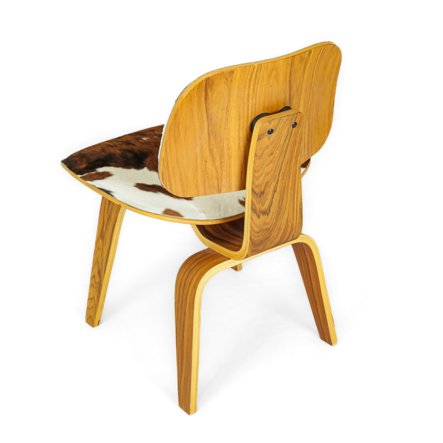 Eames Style Bent Plywood Chair w/Pony Skin