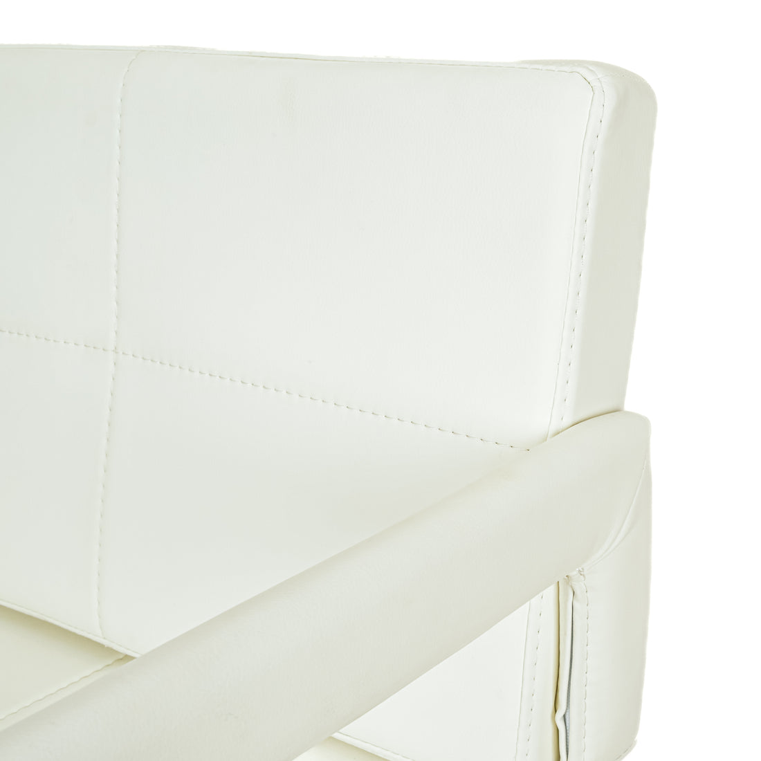 PAIR White Leather & Chrome Arm Chairs