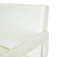 PAIR White Leather & Chrome Arm Chairs