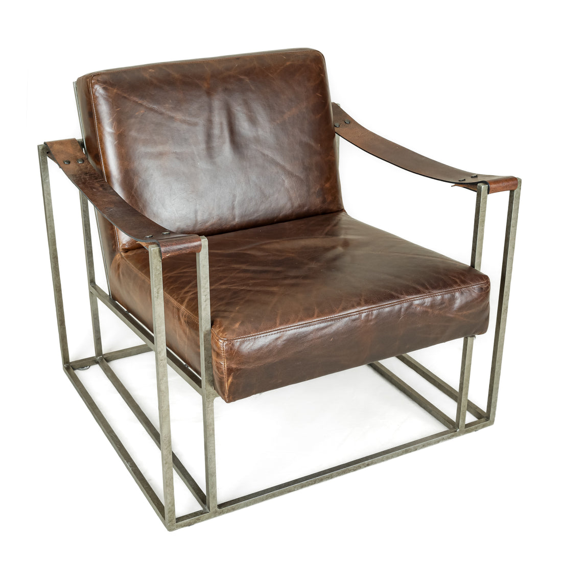 BERNHARDT Dekker Leather & Steel Armchair