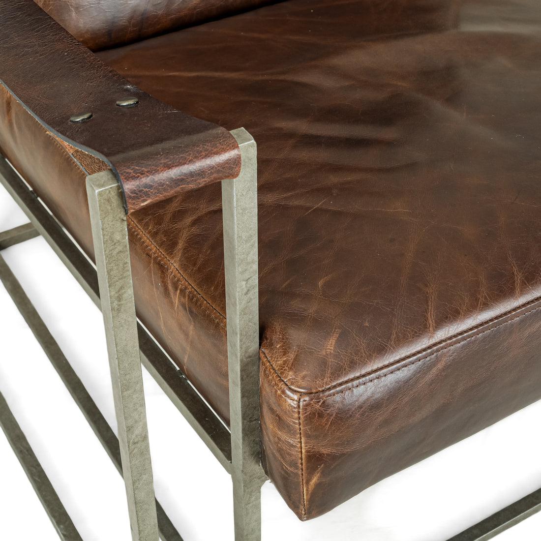BERNHARDT Dekker Leather & Steel Armchair