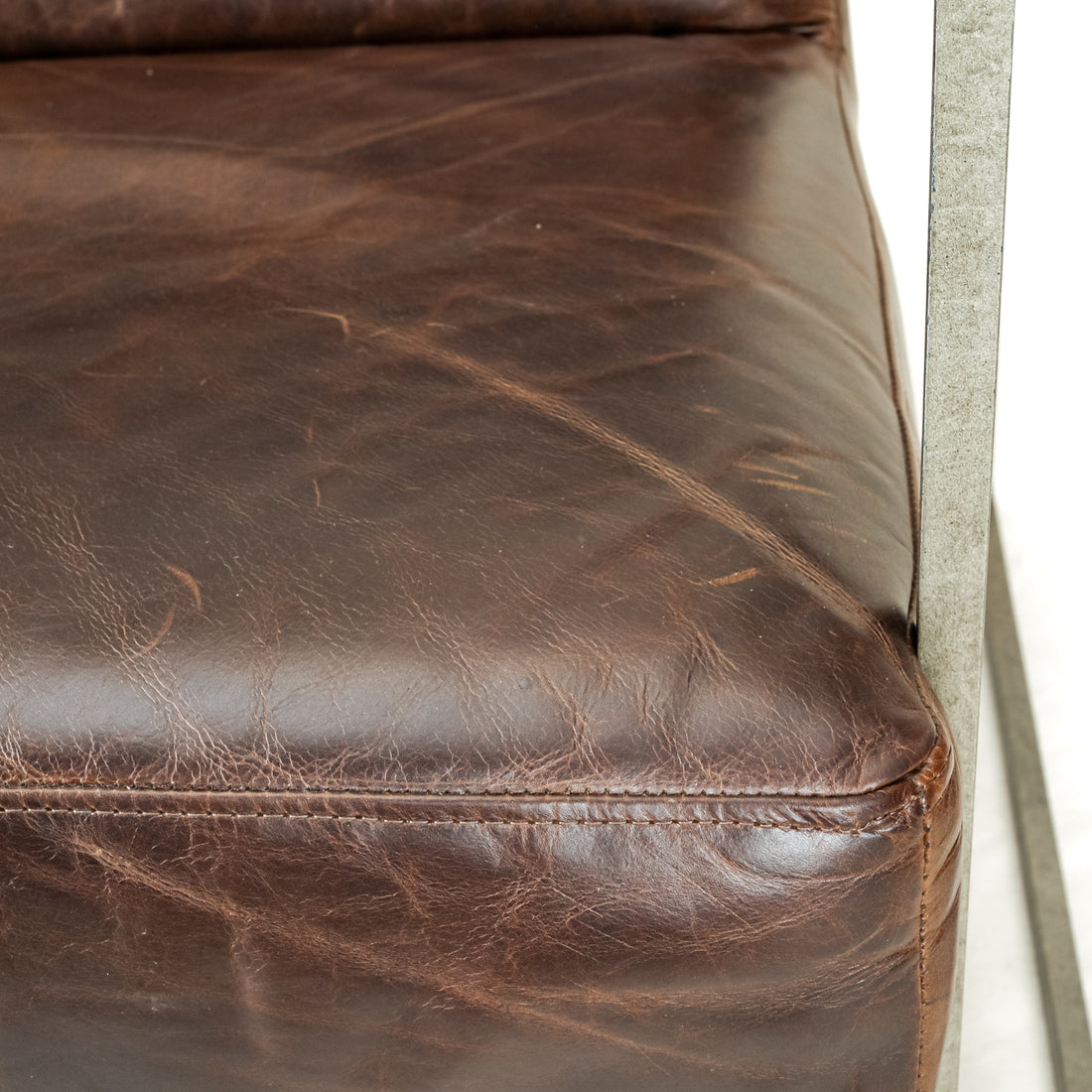 BERNHARDT Dekker Leather & Steel Armchair