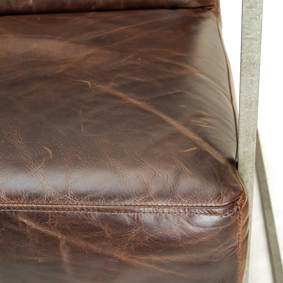 BERNHARDT Dekker Leather & Steel Armchair