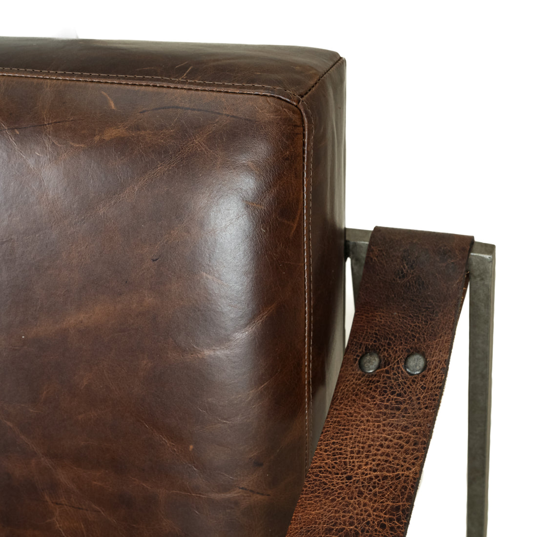 BERNHARDT Dekker Leather & Steel Armchair