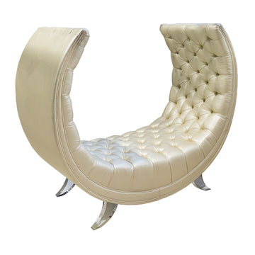 STUDIO H Tufted Leather Crescent Moon Bench