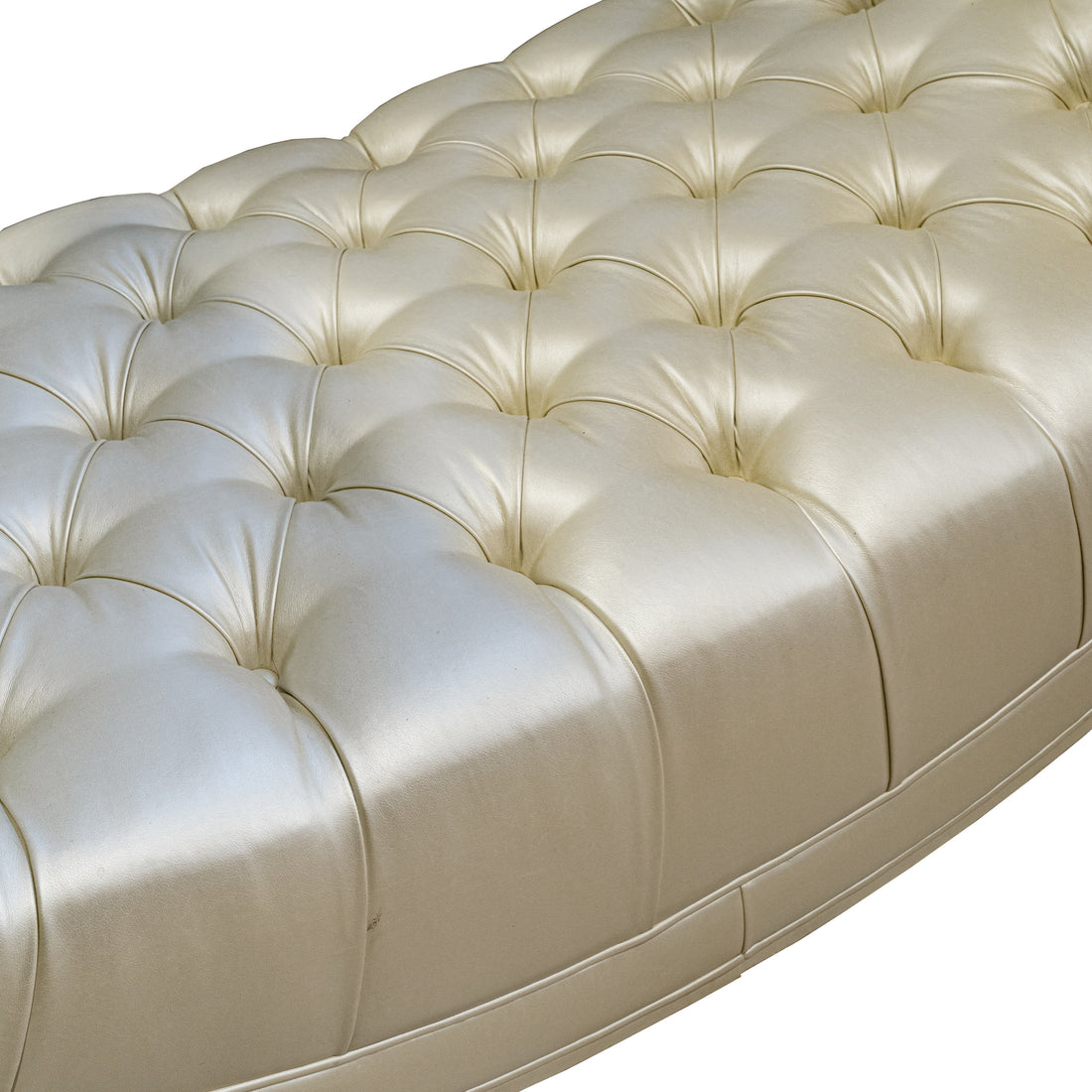 STUDIO H Tufted Leather Crescent Moon Bench