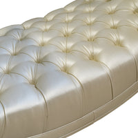 STUDIO H Tufted Leather Crescent Moon Bench
