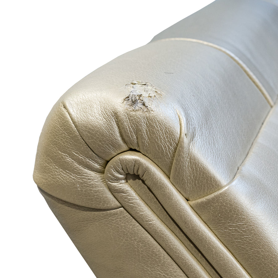 STUDIO H Tufted Leather Crescent Moon Bench