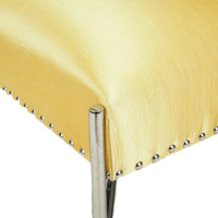 PAIR Chrome Chairs w/Yellow Upholstery