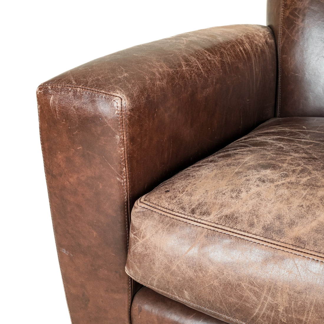 PAIR BAKER Coach Leather Club Chairs