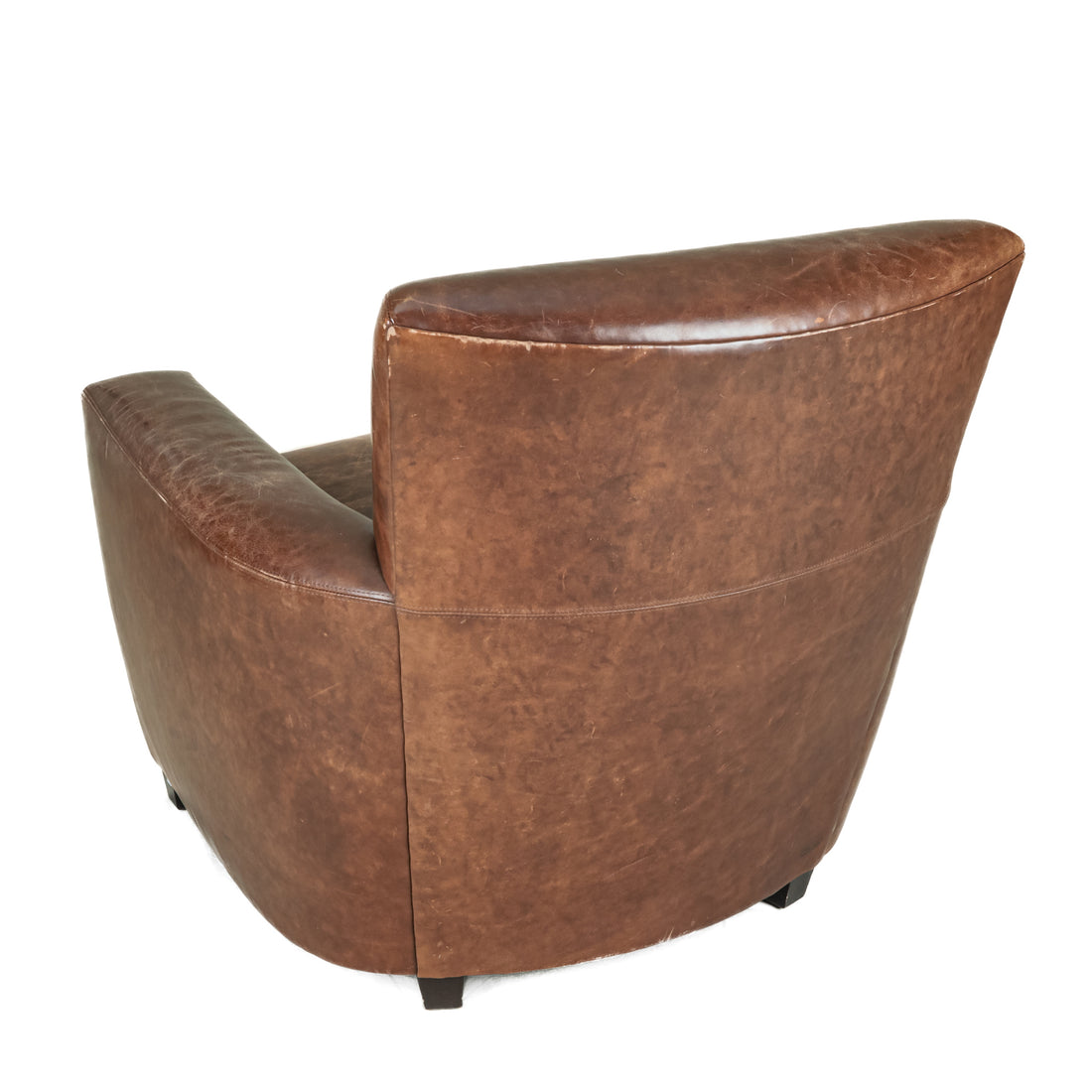 PAIR BAKER Coach Leather Club Chairs
