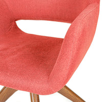 ISA Utopia Swivel Armchairs With Cherry Legs & Red Upholstery Set Of 4