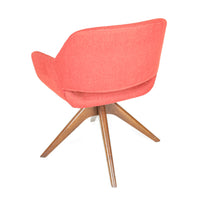 ISA Utopia Swivel Armchairs With Cherry Legs & Red Upholstery Set Of 4