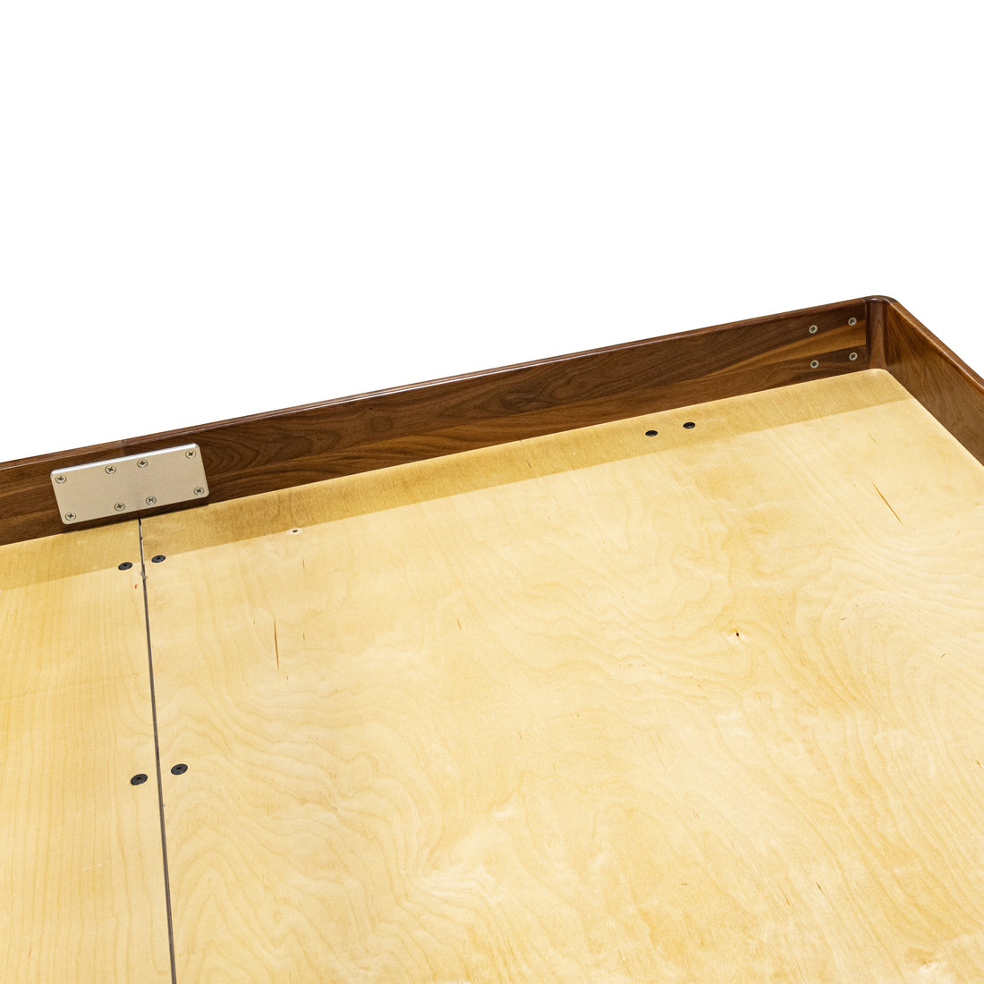 Louver Style Walnut Headboard and Platform King Size