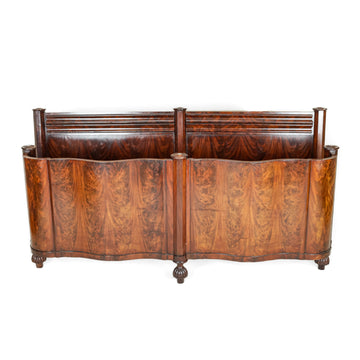Vintage Burled Walnut Queen Head & Footboard