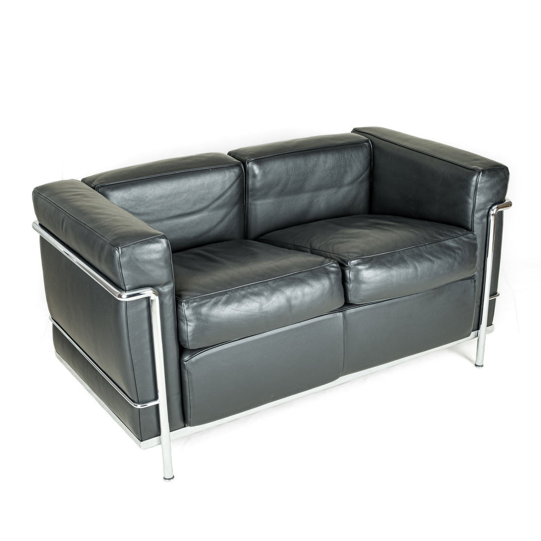 CASSINA Petit LC2 Sofa in Black Leather