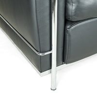 CASSINA Petit LC2 Sofa in Black Leather