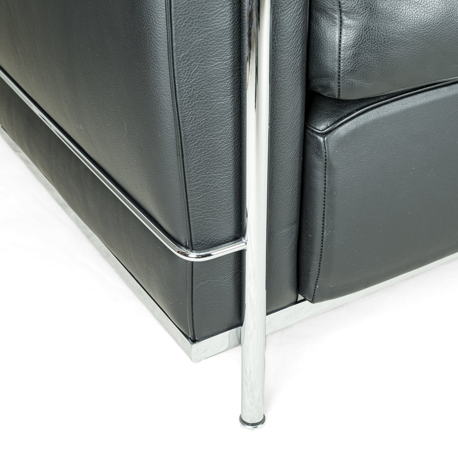 CASSINA Petit LC2 Sofa in Black Leather
