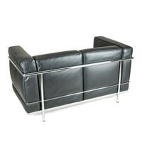 CASSINA Petit LC2 Sofa in Black Leather