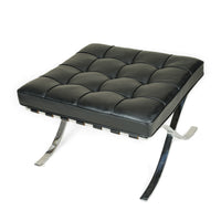 KNOLL Barcelona Ottoman in Black Leather
