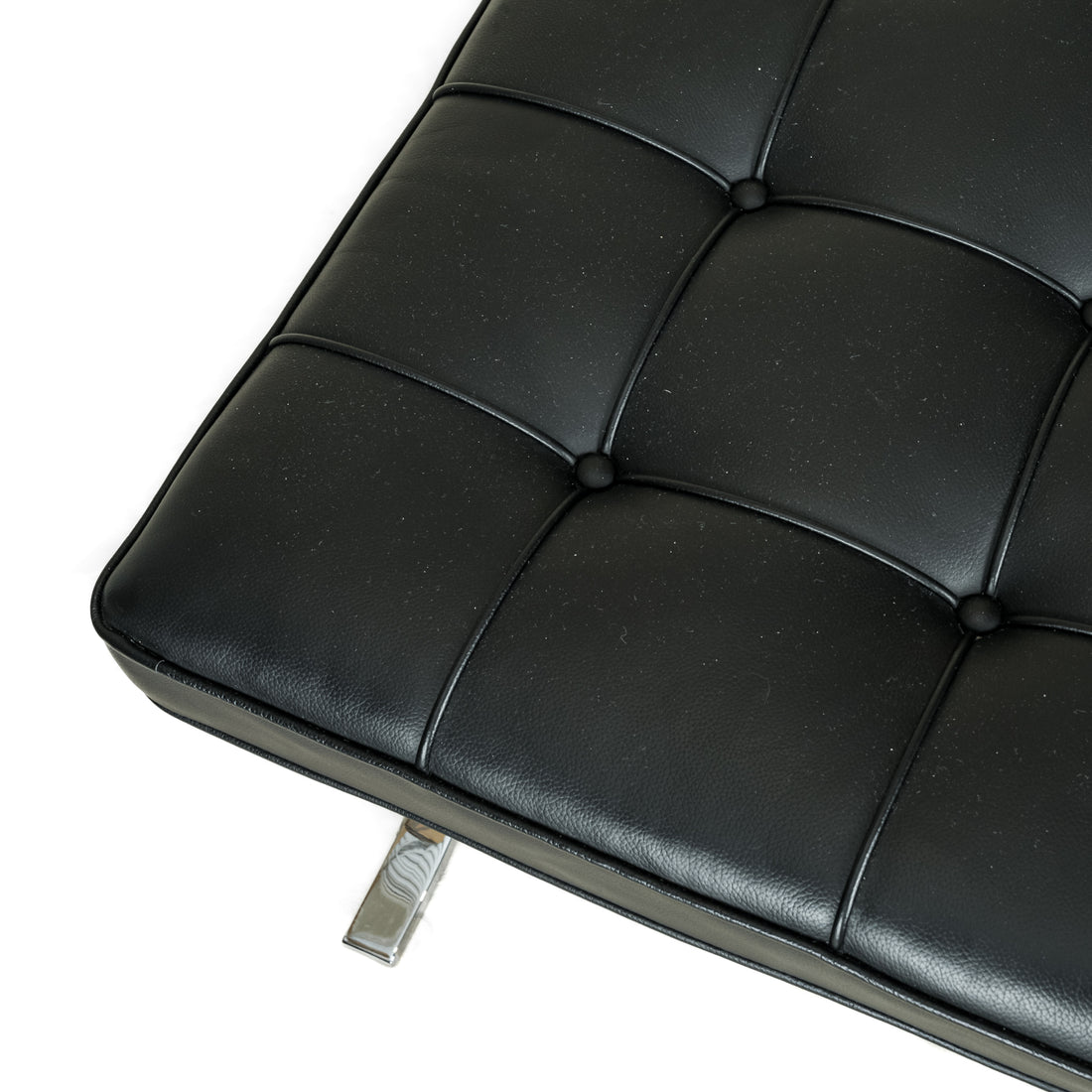KNOLL Barcelona Ottoman in Black Leather