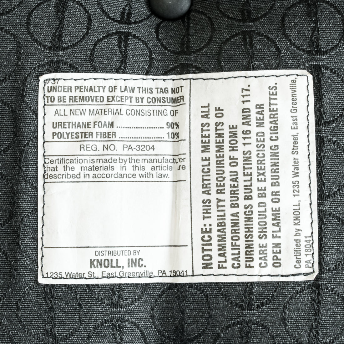 KNOLL Barcelona Ottoman in Black Leather