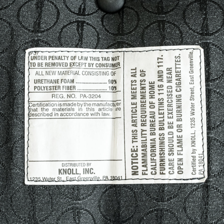KNOLL Barcelona Ottoman in Black Leather