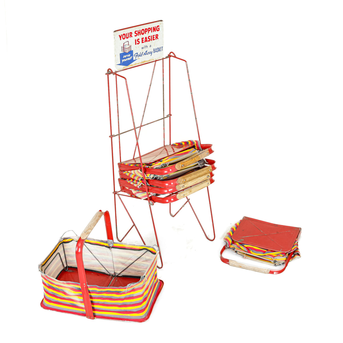 Vintage Wire Retail Stand - Fold Away Baskets