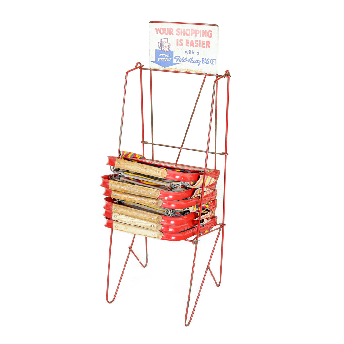Vintage Wire Retail Stand - Fold Away Baskets