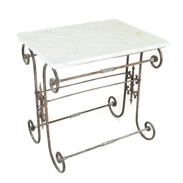 Vintage Ironwork Table w/Stone Top